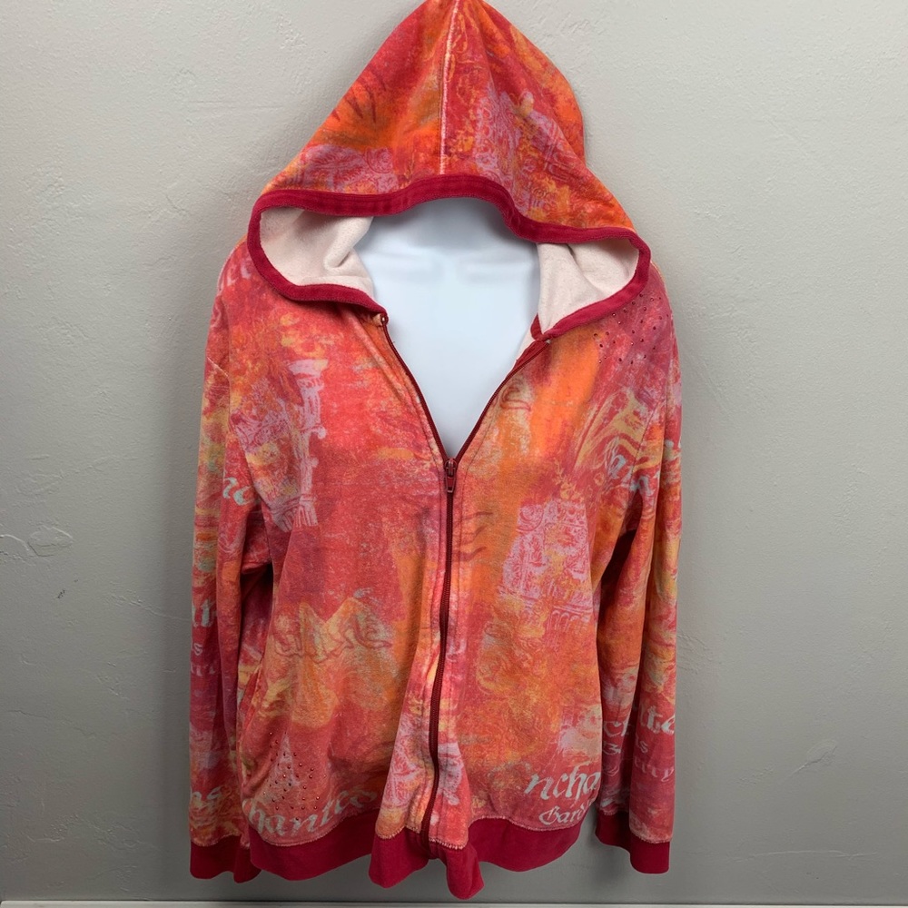 CHEROKEE MULTI-COLORED ZIPPER HOODIE - L